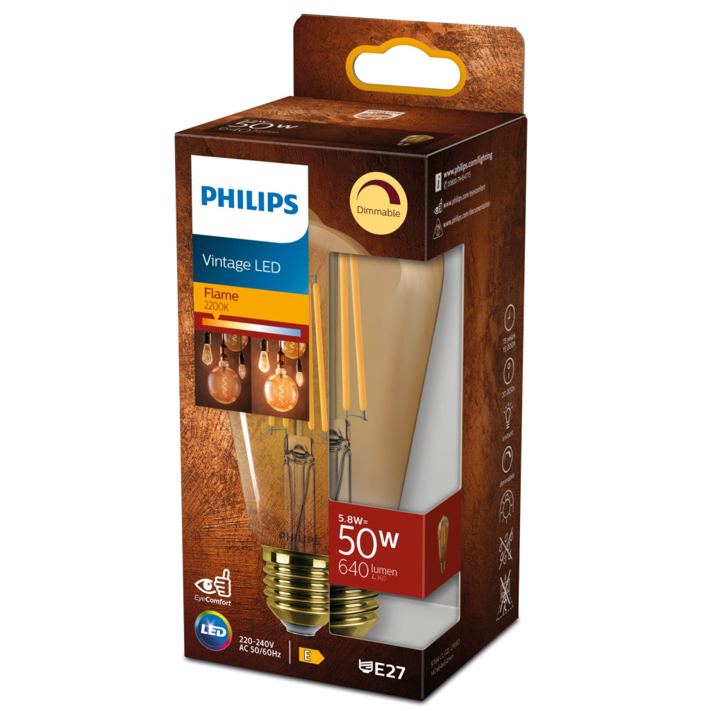 Philips Led Cl St64 Gld D 50W E27