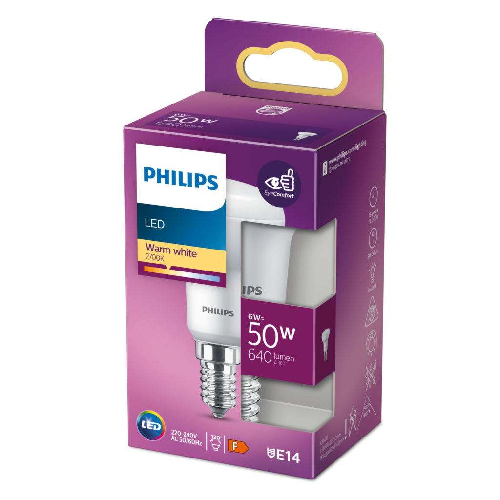 Philips Led 50W 640 Lumen E14 Warm Wit