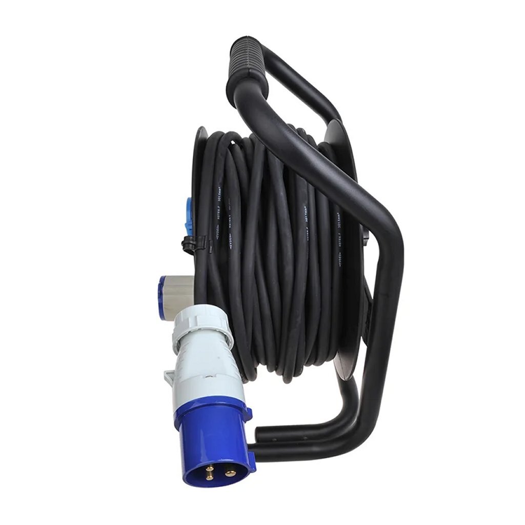 Proplus Kabelhaspel Cee 25 M 3X2,5 Mm&Sup2; (2X Schuko + 1X Cee) Zwart