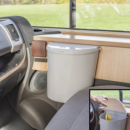 Proplus Afvalbak Met Deksel 10L Voor Camper/Caravan Grijs