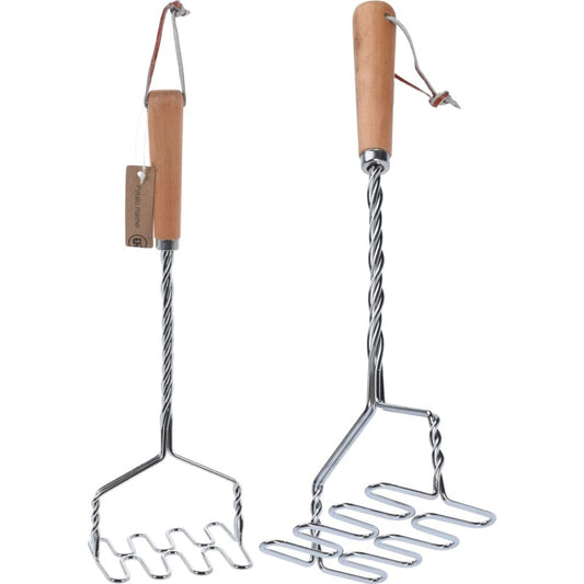 Excellent Houseware Aardappelstamper 34 Cm Hout/Rvs