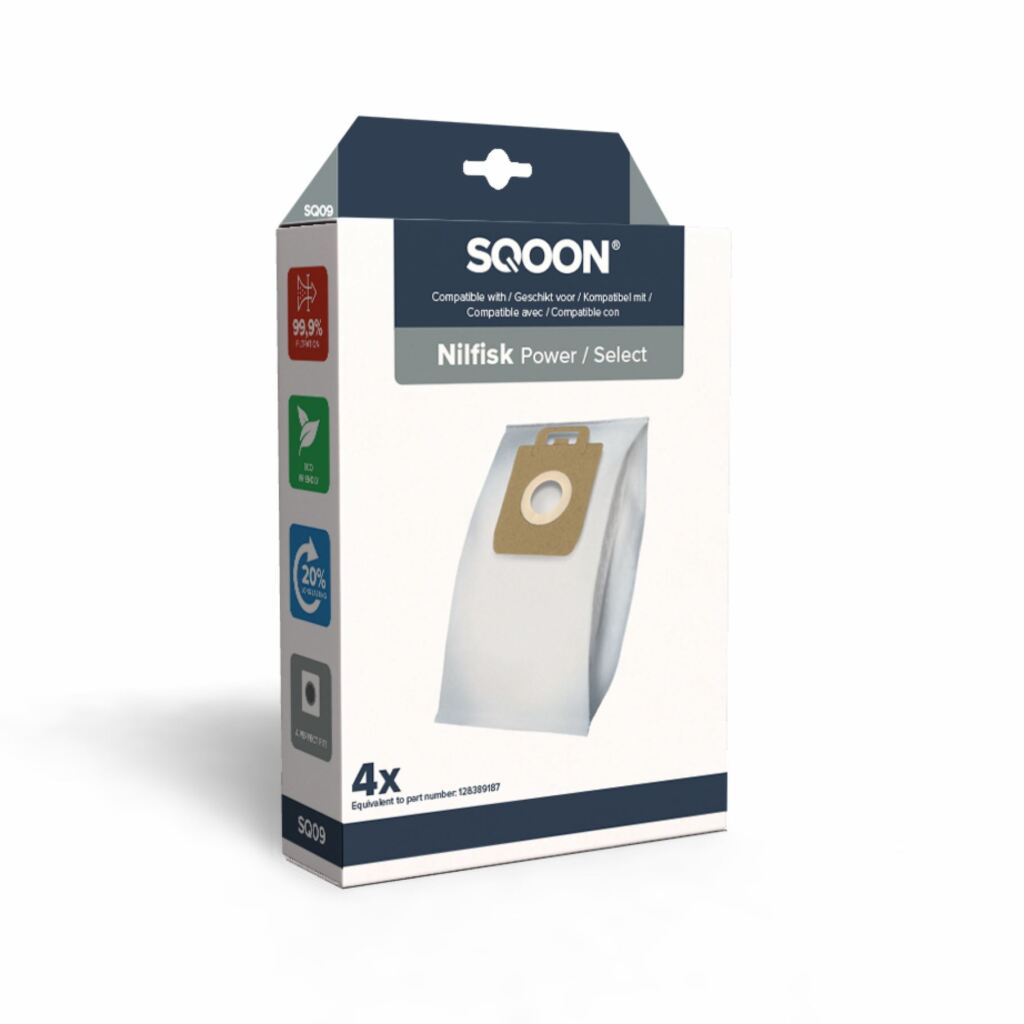 Overige Merken Sqoon Stofzuigerzakken Voor Nilfisk Power Select Series 3D 4 Stuks