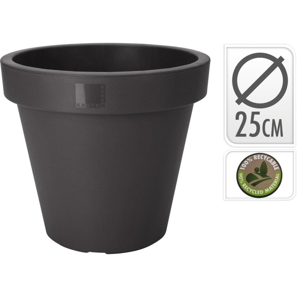Overige Merken Ecken &Amp; Kanten Bloempot 25 Cm Plastic/Antraciet