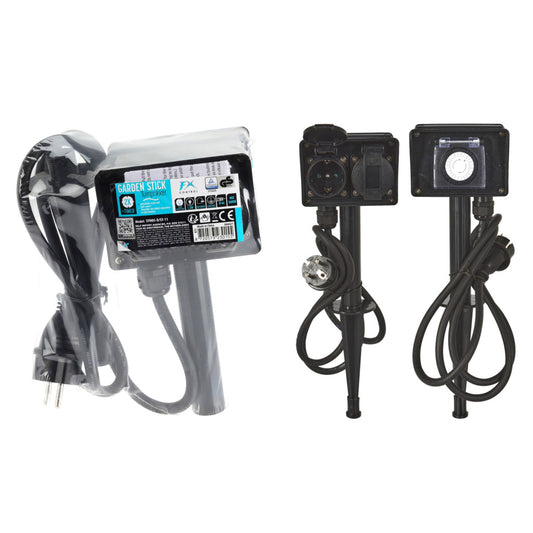 Fx Control Tuinstekkerdoos Met Timer Zwart