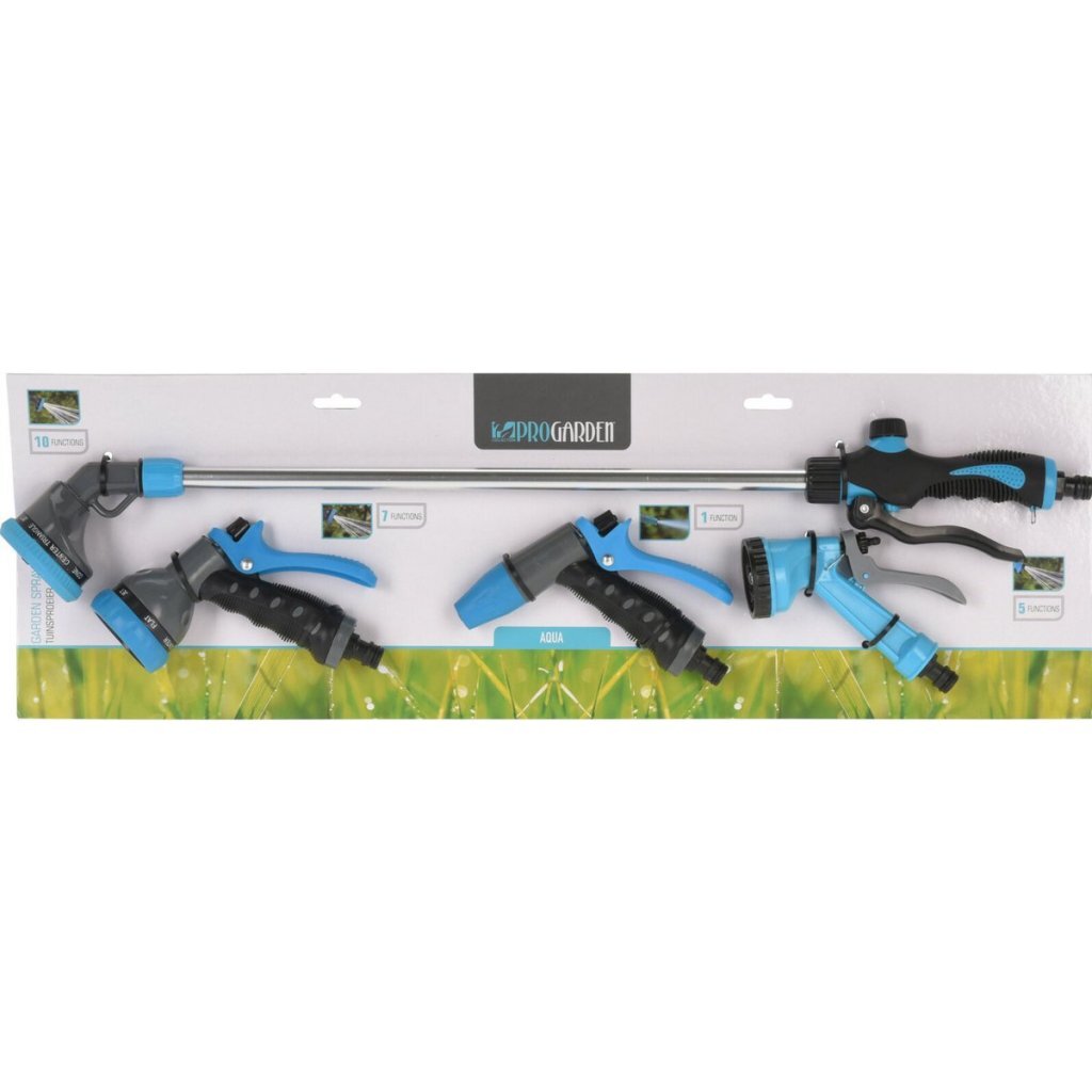 Pro Garden Tuinslang Sproeikoppen Set Antraciet/Blauw
