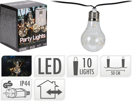 Pro Garden Feestverlichting 10Lampjes Warm Wit