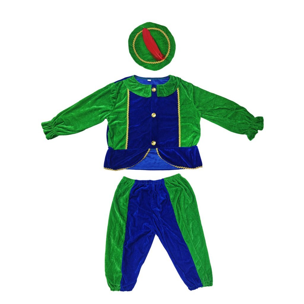 Overige Merken Pietenpak 110-116 Groen/Blauw