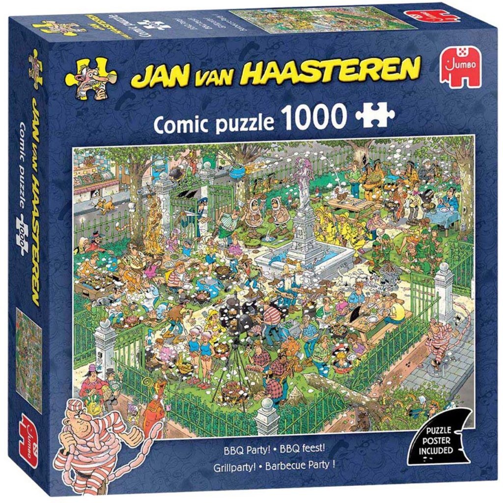 Jumbo Jan Van Haasteren Puzzel Bbq Feest! 1000 Stukjes + Poster
