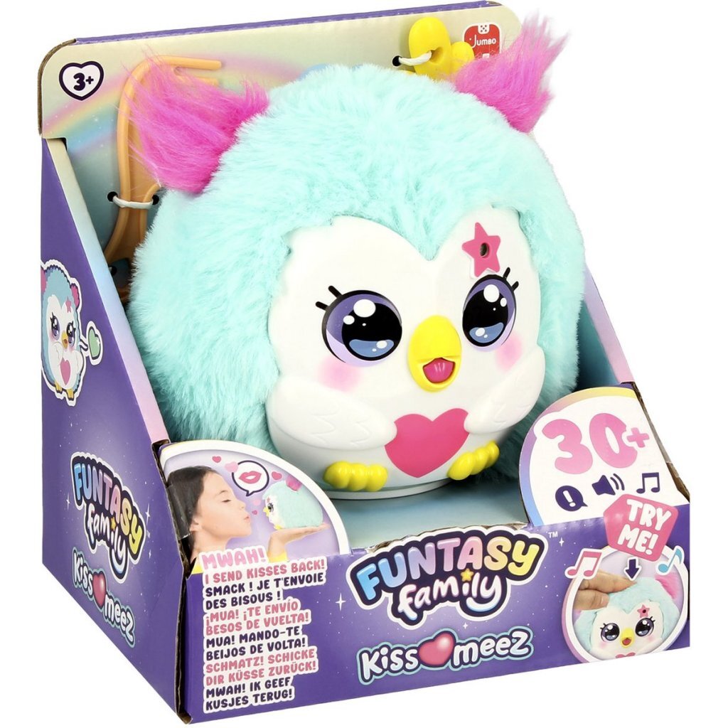 Jumbo Funtasy Family Knuffel Kiss Meez Uil + Geluid