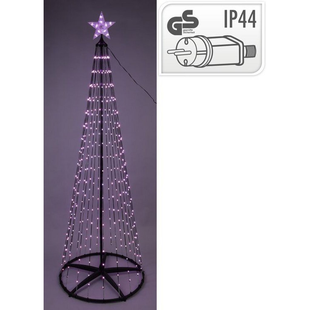 Overige Merken Rgb Led Kerstboom 154 Led'S 150 Cm Zwart