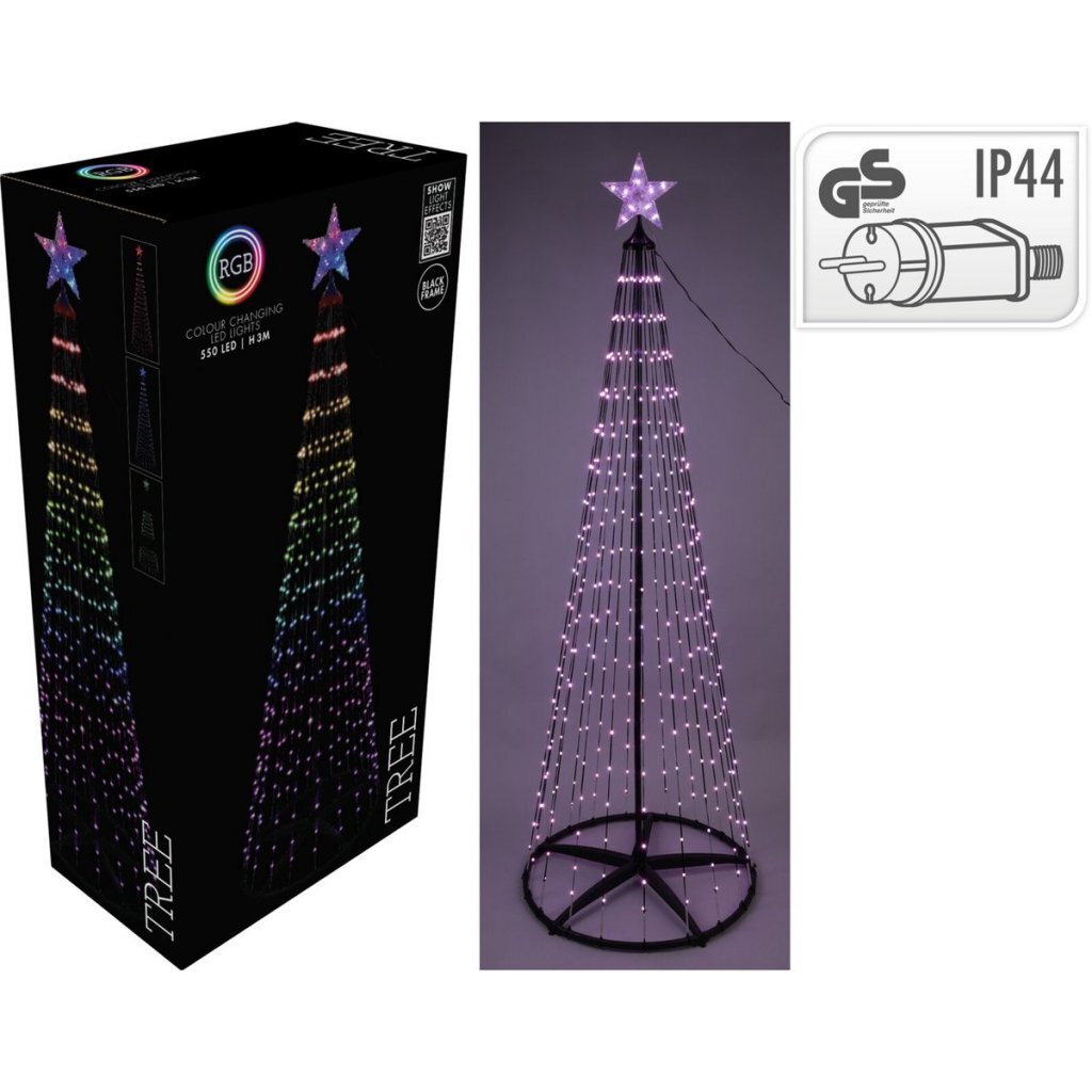 Overige Merken Rgb Led Kerstboom 550 Led'S 300 Cm Zwart
