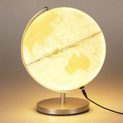 Overige Merken Wereldbol Met Licht 26X25X31 Cm Wit/Goud