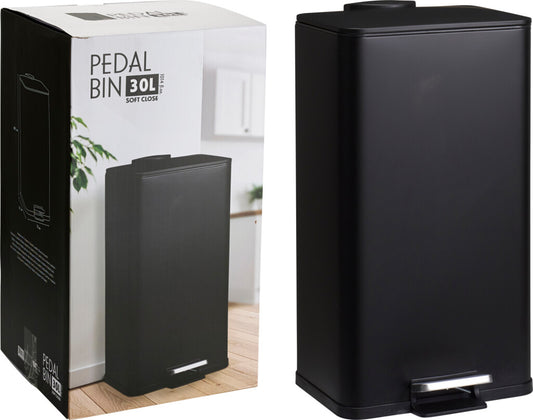 Excellent Houseware Pedaalemmer Ijzer 30L Zwart