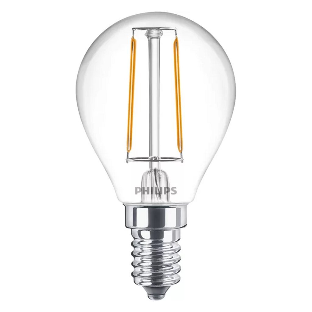 Philips Led Filamentkogellamp 25W P45 E14 Warm Wit Licht Transparant
