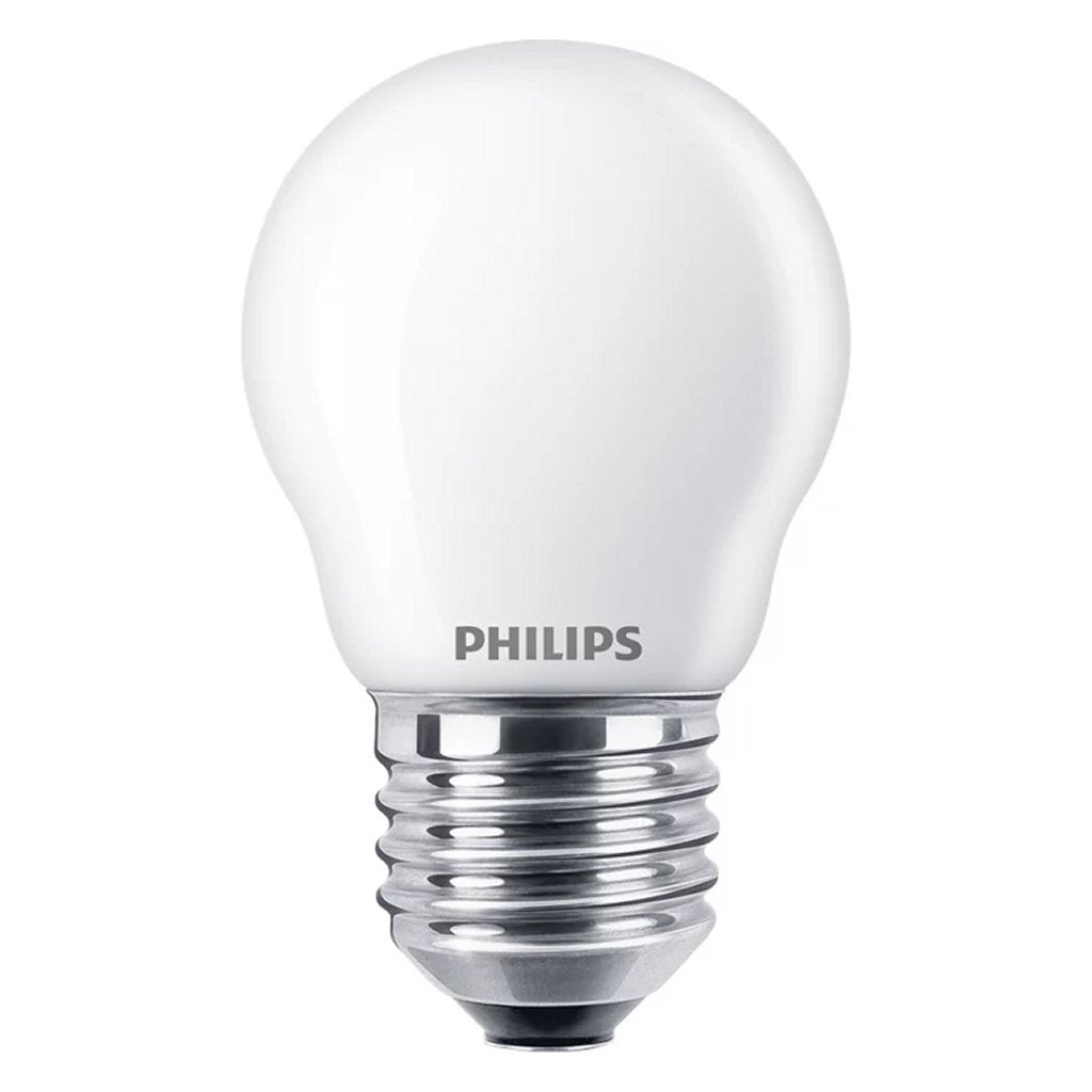 Philips Led Filamentkogellamp 40W P45 E27 Warm Wit Licht Mat Wit 2 Stuks