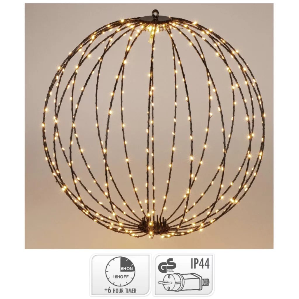Overige Merken Led Bol 320 Led'S 50 Cm Warm Wit Zwart
