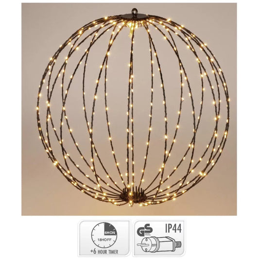 Overige Merken Led Bol 320 Led'S 50 Cm Warm Wit Zwart