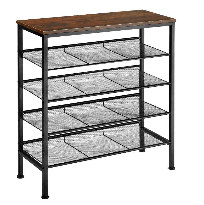 Ceruzo Schoenenrek - Hout - Metaal - 76X30X86 Cm