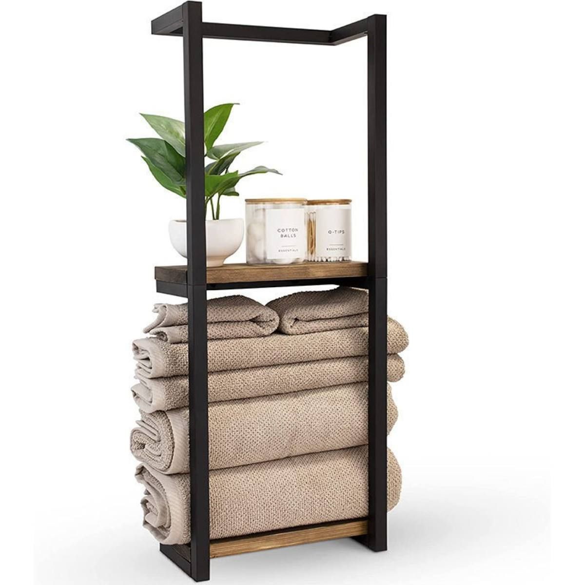 Ceruzo Handdoekrek - Badkamerrek - Metaal-Hout - Wandmontage