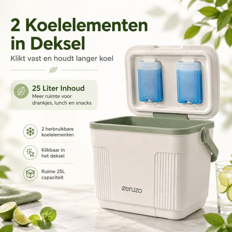 Ceruzo Koelbox 25L - Met 2 Koelelementen