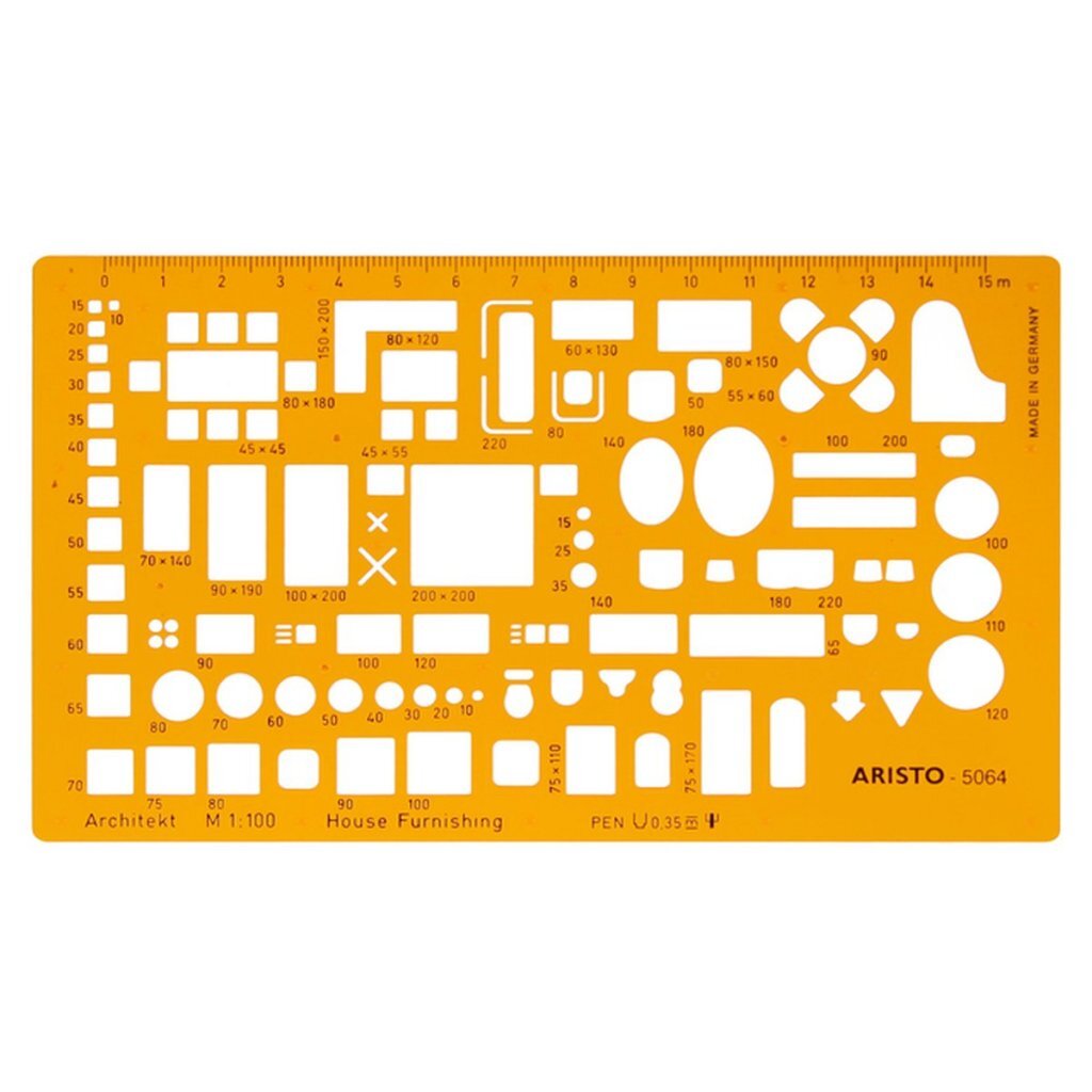 Aristo Ar-5064 Architecten Meubelsjabloon Schaal 1:100 Oranje