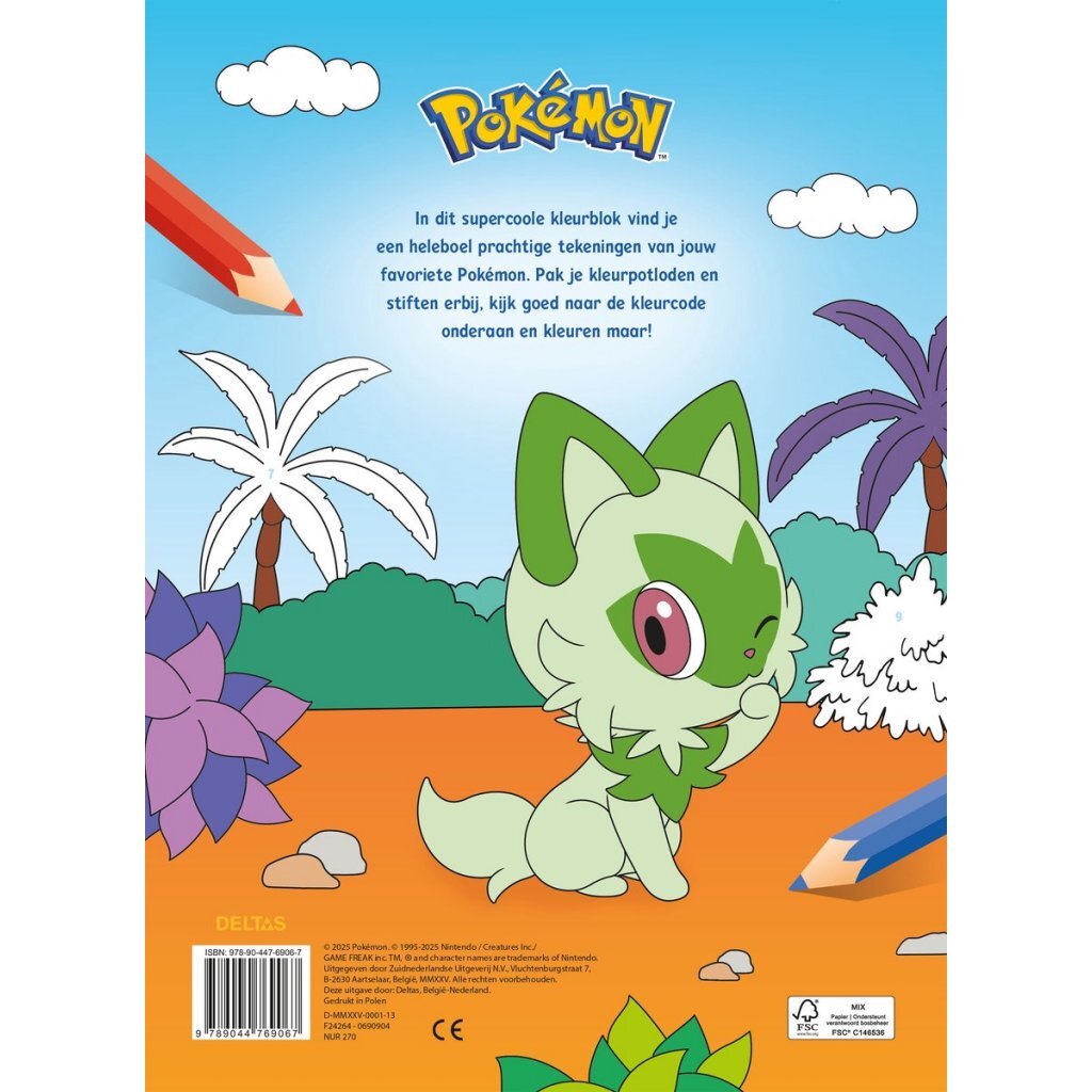 Deltas Kleurboek Pok&Eacute;Mon Kleuren Op Nummer