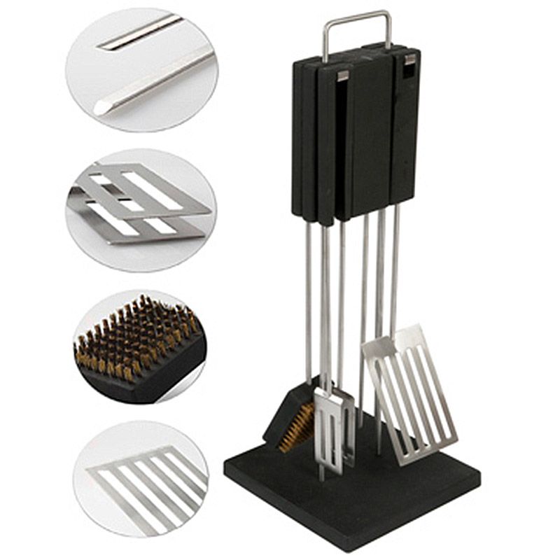 Qdo Roestvrijstalen Barbecue- /Grillset Deluxe Met Standaard