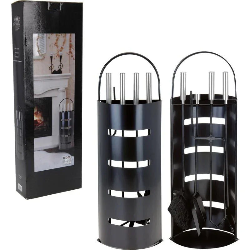 Home&Styling Openhaardset Rvs Zwart - 5 Delig