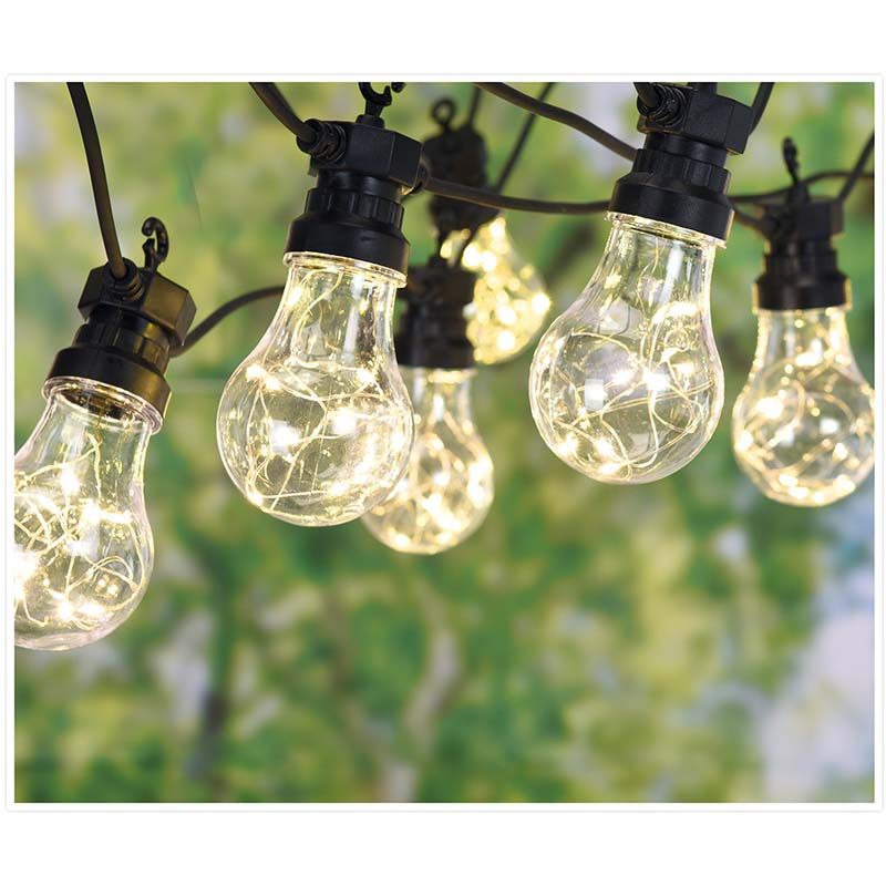 Feestverlichting - 10 Lamps - 100 Led - Warm Wit