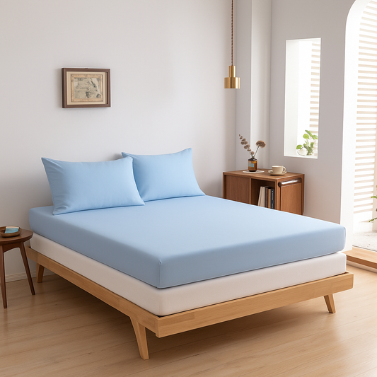Topper Hoeslaken 160X220/210 - Sky Blue - Premium