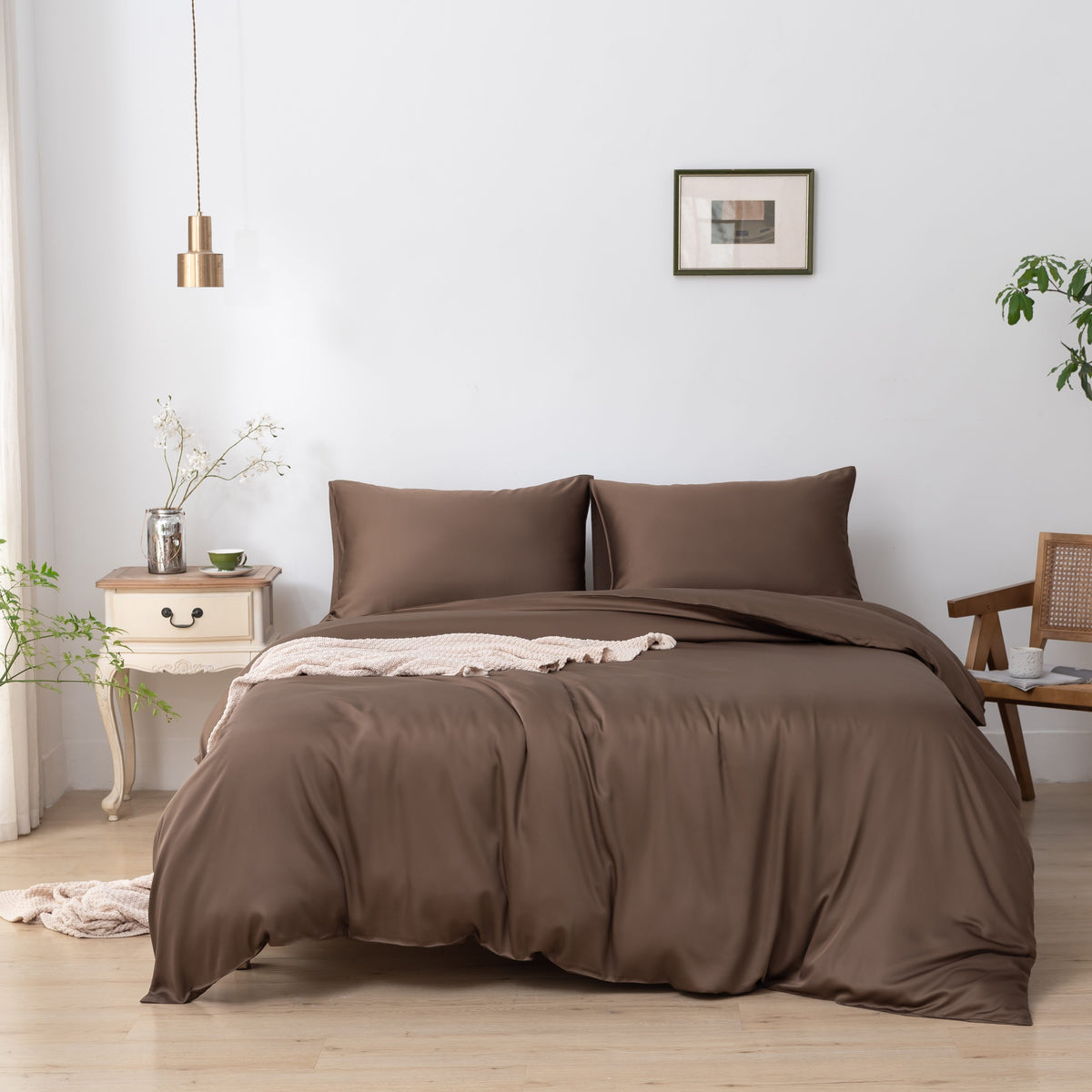 Beddengoedset 1-Persoons - Coffee Brown