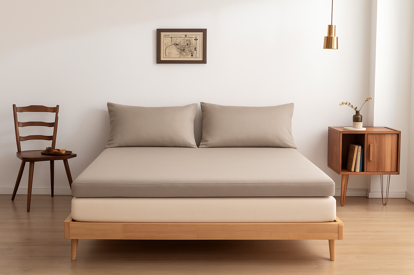 Hoeslaken (Topdekmatras) - Soft Taupe - Premium