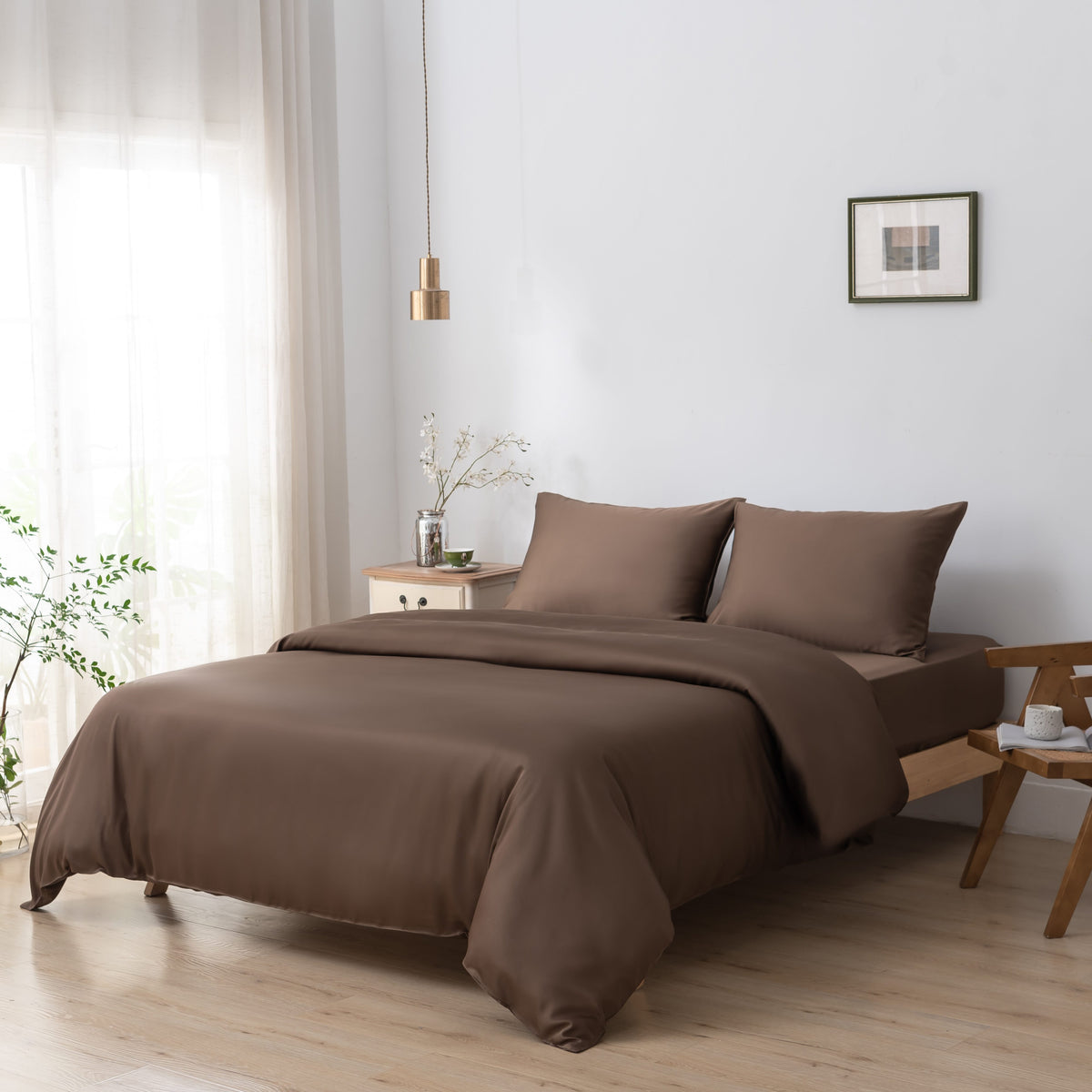 Beddengoedset 1-Persoons Xl - Coffee Brown