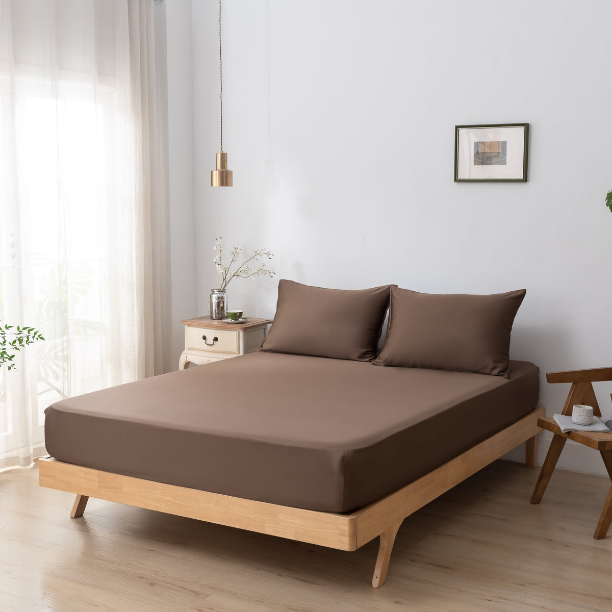 Hoeslaken 90X220 - Coffee Brown - Premium